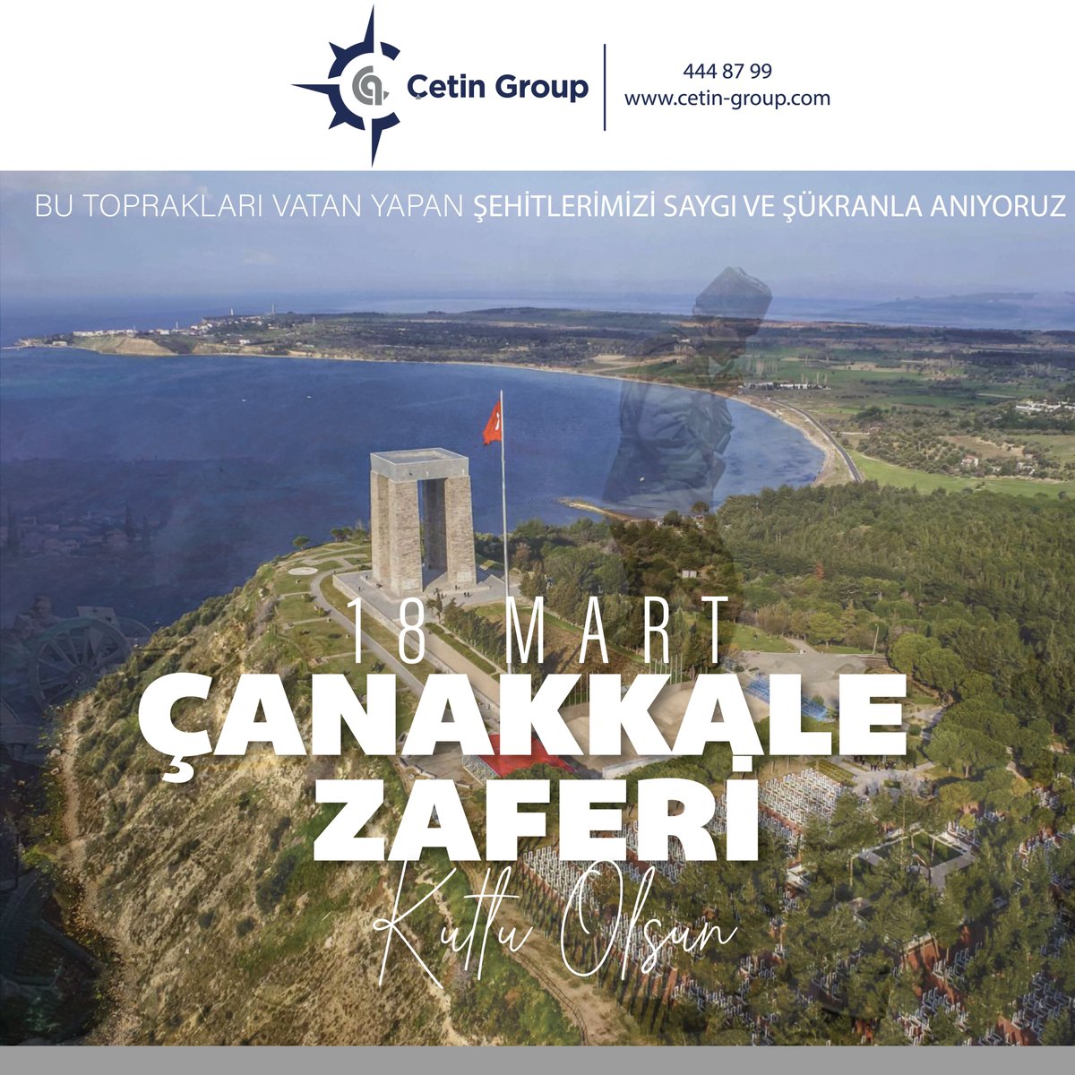 Cetin_Group's tweet photo. Kahraman ordumuzun 109 yıl önce destan yazdığı Çanakkale zaferimiz kutlu olsun. Bu zaferi bizlere yaşatan başta gazi Mustafa Kemal Atatürk ve silah arkadaşlarını, Çanakkaleyi geçilmez yapan tüm şehitlerimizi rahmet ve minnetle anıyoruz. https://t.co/hDrSded1px