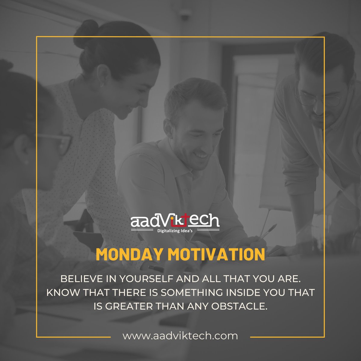 AadvikTech's tweet image. "Believe in yourself and all that you are. Know that there is something inside you that is greater than any obstacle." - Christian D. Larson 📷 

#MondayMotivation #aadviktech #software_company #appdesign