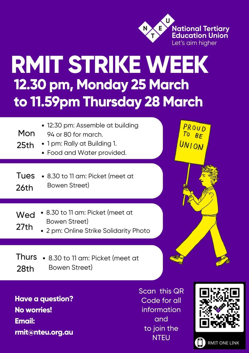 I dunno why but I have been blocked by the @NTEUVictoria RMIT Branch account. However, I strongly support their strike action taking place next week and you should too! #ausunion