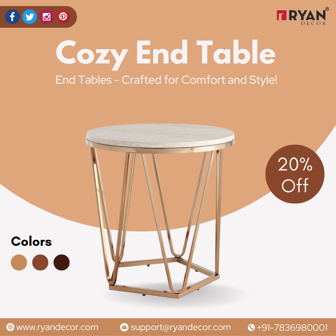 🏡Create a cozy corner in your home with the Cosy End Table from Ryan Decor!💫Take advantage of our 20% discount.🌿😉
.
.
.
.
#RyanDecor #CosyEndTable #FurnitureDeal #HomeDecor #InteriorDesign #DiscountOffer #topfurniture #bestfurnitureshopnearme #endtables #endtable