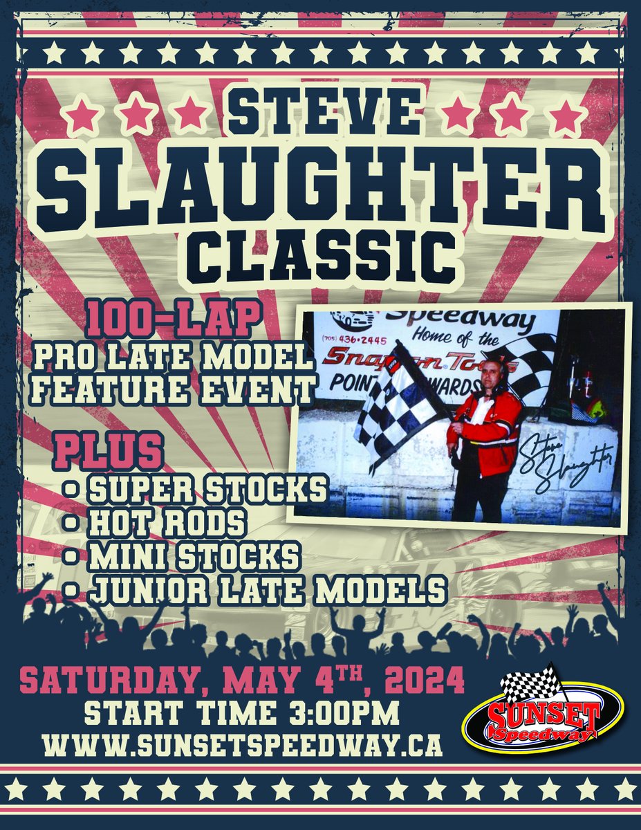 Sunset_Speedway's tweet photo. We are 47 days away from the best Pro Late Models in Ontario going to battle for 100-laps in the 2nd annual Steve Slaughter Classic! https://t.co/Dl5YdZLzX8