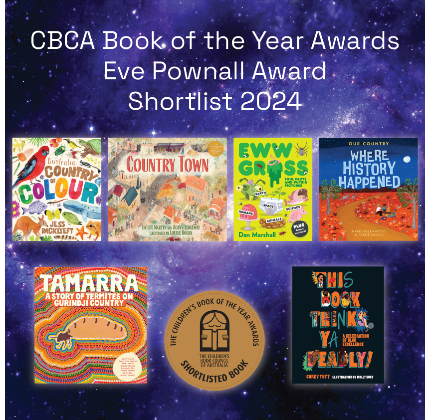 Some exceptional books feature this year in our Book of the Year Awards Eve Pownall Award, celebrating excellent information and non-fiction books for children! Amazing! #CBCA2024 #BookOfTheYearAwards