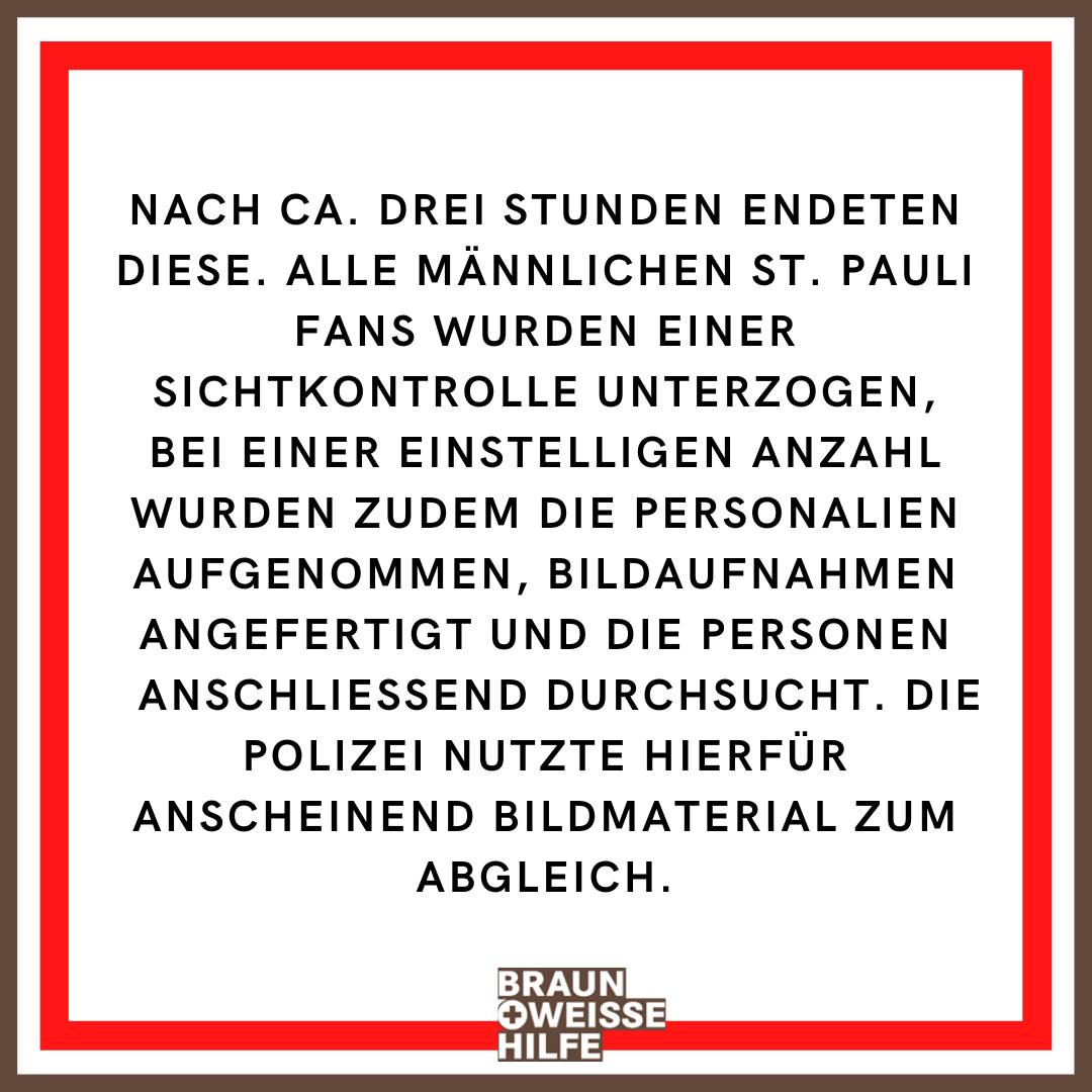 Unser Statement zu den polizeilichen Maßnahmen von #Hannover: braunweissehilfe.de/news/2024/ein-… Unverhältnismäßig, überzogen und wohl ein weiterer Vorbote der nun anstehenden Europameisterschaft. 3/4 --- #Fanhilfe #FCSP #fcnFCSP