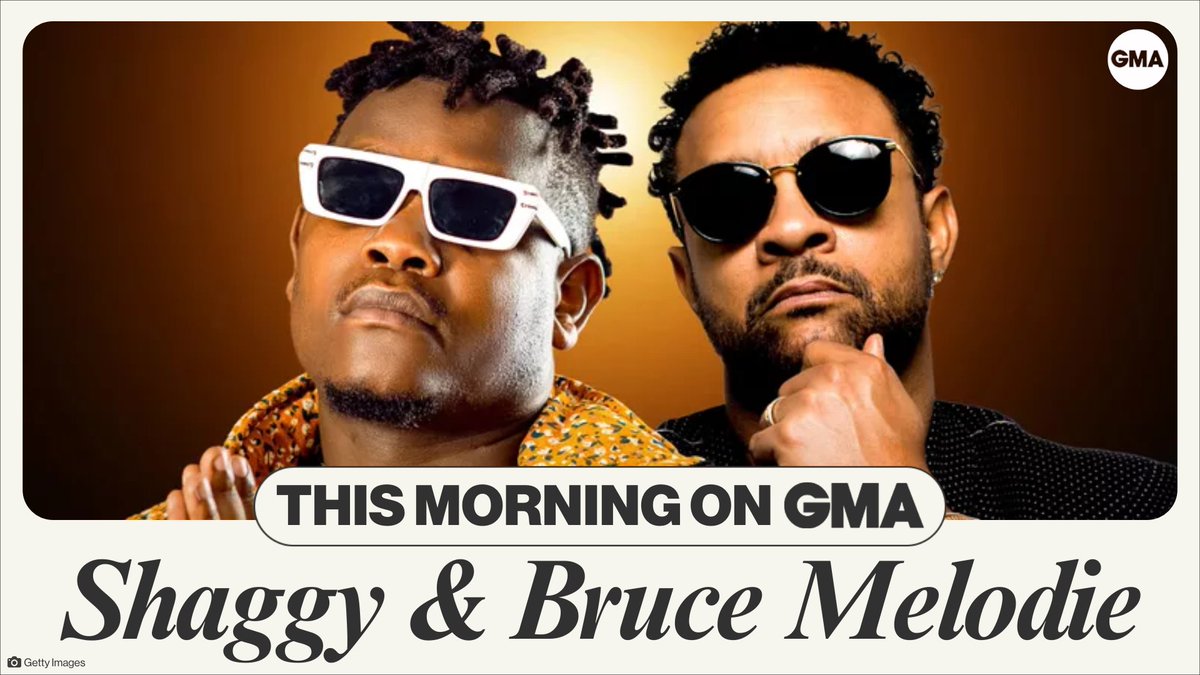 THIS MORNING ON @GMA: @DiRealShaggy and @BruceMelodie join us LIVE in Times Square Studios to perform live!