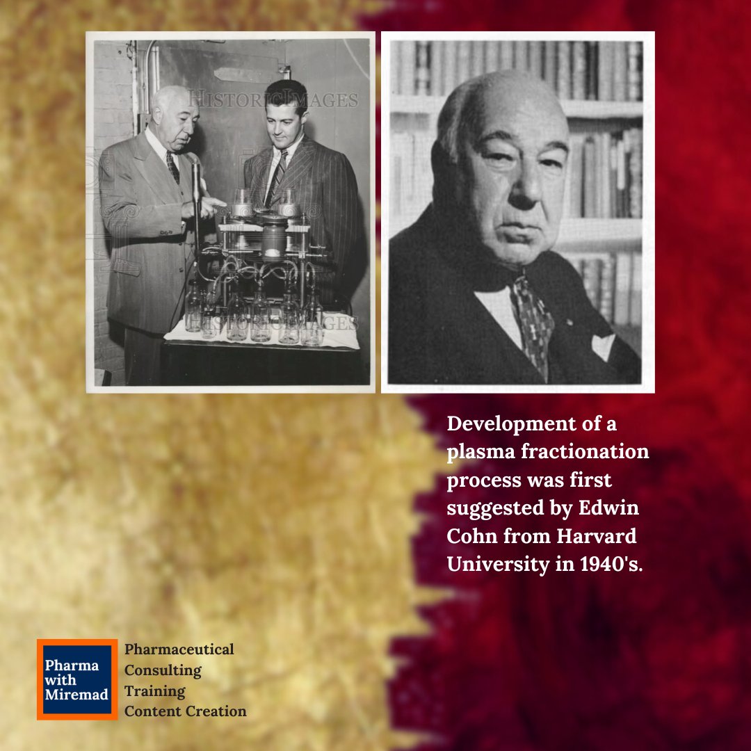 ● Pharma with Miremad 
● Nowadays, most of the modern human plasma fractionation industries are based on Cohn’s method.
#plasma 
#pharmaceutical 
#pharma 
#pharmawithmiremad 
#biotechindustry 
#marketreport 
#pharmaceuticalindustry 
#historymakers