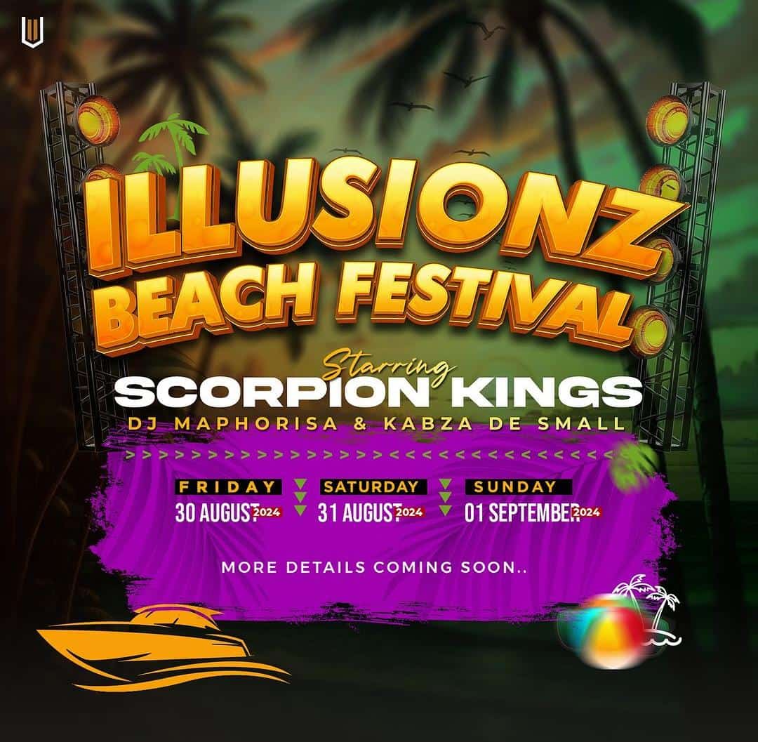 Kumalawi enjoyment nde sitimaphweketsa amwene.

Here comes Illusionz Beach Festival with Scorpion Kings, Dj Maphorisa and Kabza De Small🕺🕺🕺 this year August -September kumasungiratu ya ticket ndi mowatu.

#IllusionzBeachFestival
#ScorpionKings