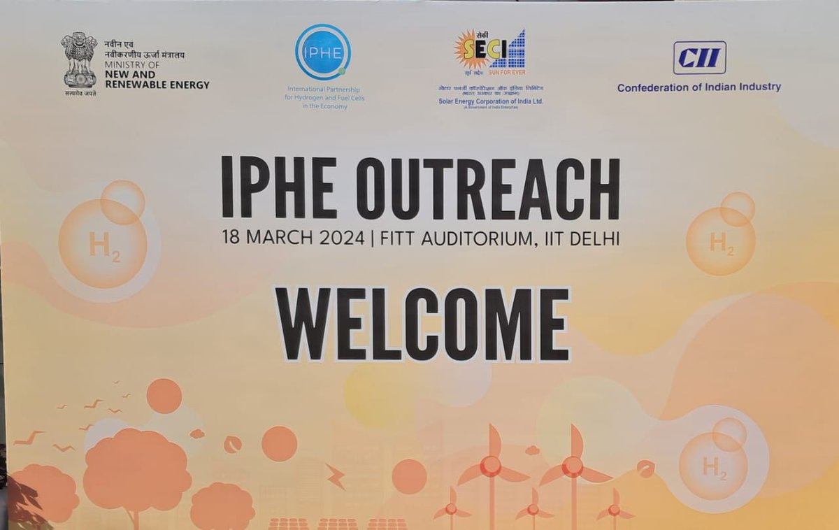 CII is honoured to be industry partner for 41st Steering Committee Meeting of the IPHE, an international collaboration of govts for promoting #Hydrogen and #fuelcells. The programme began today with academic outreach. @iitdelhi @mnreindia @FollowCII