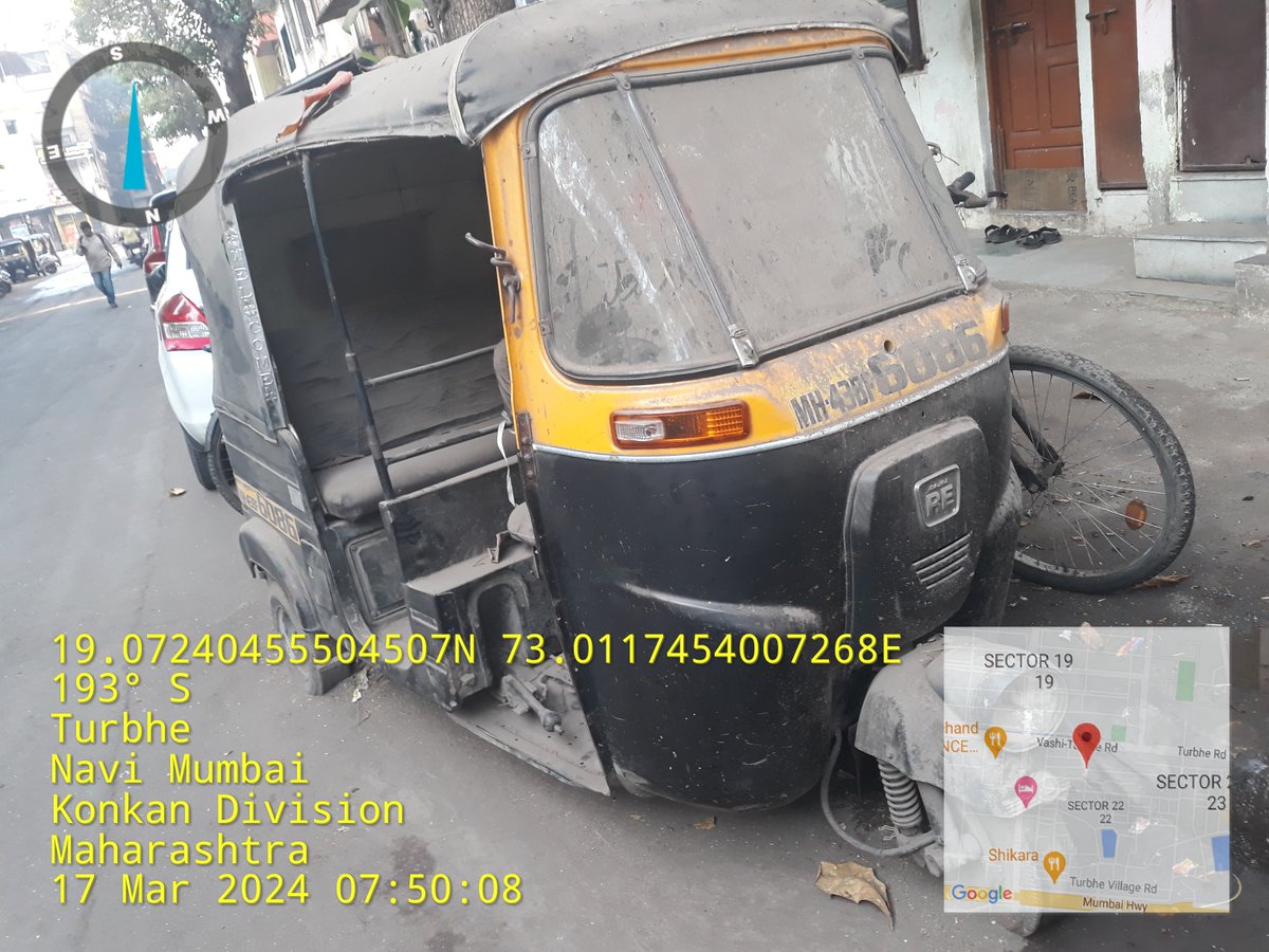 Attention @CpNavimumbai ! 🚨 An abandoned auto has been causing havoc Near ICL School, Sector 21 Turbhe, Navi Mumbai for months now. Requesting immediate action in line with DGP Office Maharashtra Circular (09/10/2018) & guidelines from Hon'ble Bombay High Court. @Petition_Group