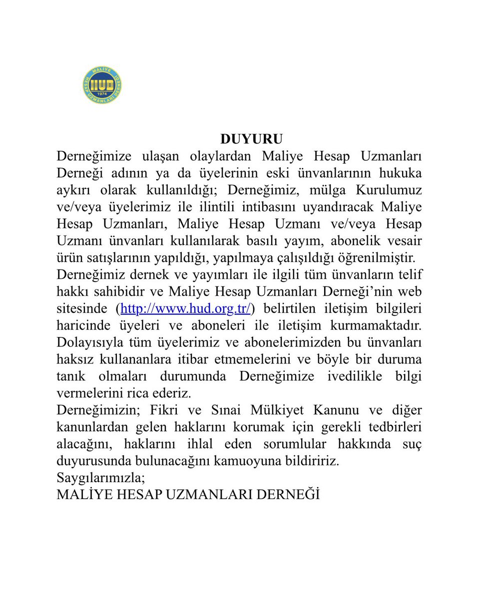 Derneğimizin ürünü intibası uyandırarak satış yapılmasına ilişkin duyurumuz;