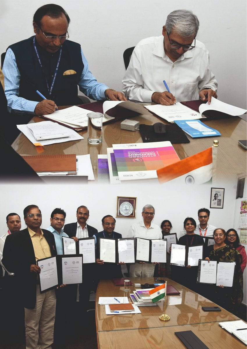 ICMR & NIHFW join hands for Strengthening Healthcare: Signing of MoU between ICMR and NIHFW on 15.03.2024 at the ICMR Hqrs, on Standard Treatment Workflows (STWs) and other Academic & Research Collaboration. @MoHFW_INDIA @NIHFWofficial @DheeShah @ashokaiims