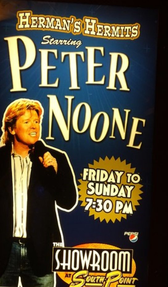 #2NightsTheNight #2SeeAnd2Hear 
#HermansHermits
Starring
@peternoone 
Sing
#AllTheHits
#AndMore
@southpointlv
#LotsaFun
#STPisOffTheStrip
#LivingTheVidaVegas
And
#LovingIt
Now
#OnWithTheShow