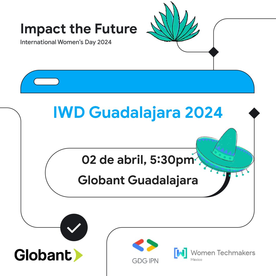 📢 Registro abierto #IWDGuadalajara 2024
Asiste a uno de los evento más importantes del año que tendremos para ti ahora en Guadalajara💜🌏💪

👉🏻Regístrate en bit.ly/iwdgdl

Agradecemos a <a href="/Globant/">Globant</a>  por ser parte de esta celebración💚

#ImpactTheFuture #WomenTechmakers