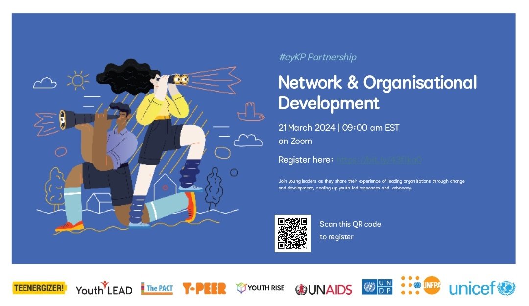 Join young key population leaders on 21/3 at 9am EST to learn about how their organisations and grown and developed over the years and their key takeaways. Register here: bit.ly/43flka0 @UNAIDS @unicef_aids @UNDP @UNFPA @YouthRISE @theyouthpact @Yplus_Global