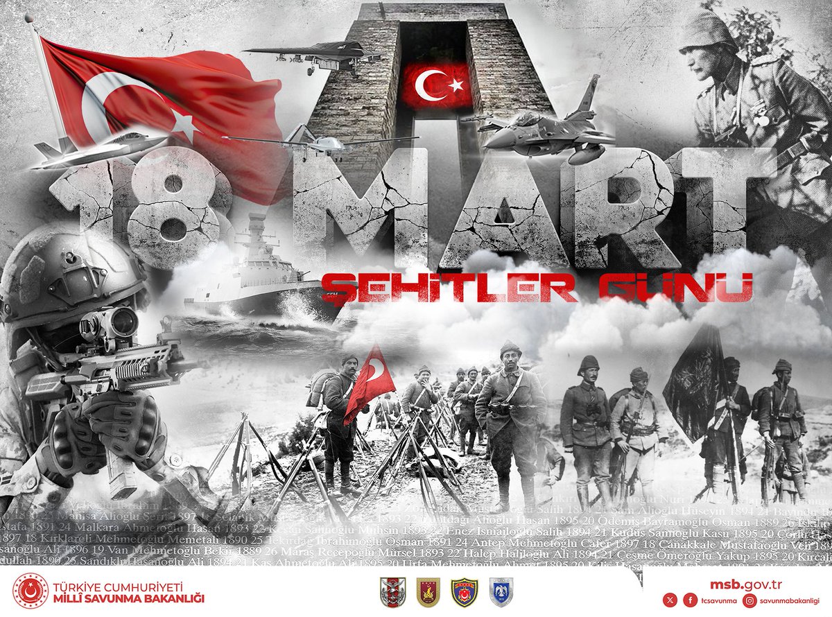 18 Mart Şehitleri Anma Günü ve #ÇanakkaleZaferi’nin 109’uncu yıl dönümünde Başkomutanımız Gazi Mustafa Kemal Atatürk başta olmak üzere Çanakkale’yi geçilmez kılan ve toprağın her bir karışını kanlarıyla sulayarak bize bu cennet vatanı armağan eden şanlı ecdadımıza Allah’tan