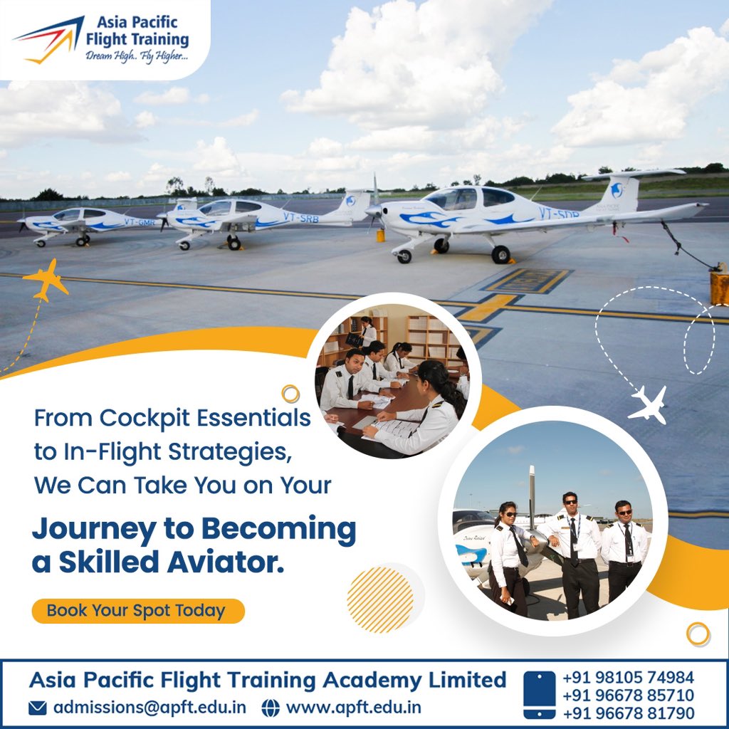 From Cockpit Essentials to In-Flight Strategies, We Can Take You on Your Journey to Becoming a Skilled Aviator. Book Your Spot Today ✈️ Visit us: apft.edu.in Write to us: admissions@apft.edu.in Contact us: +91 9810574984 | +91 96678 81790 #avgeeks #aviationdaily
