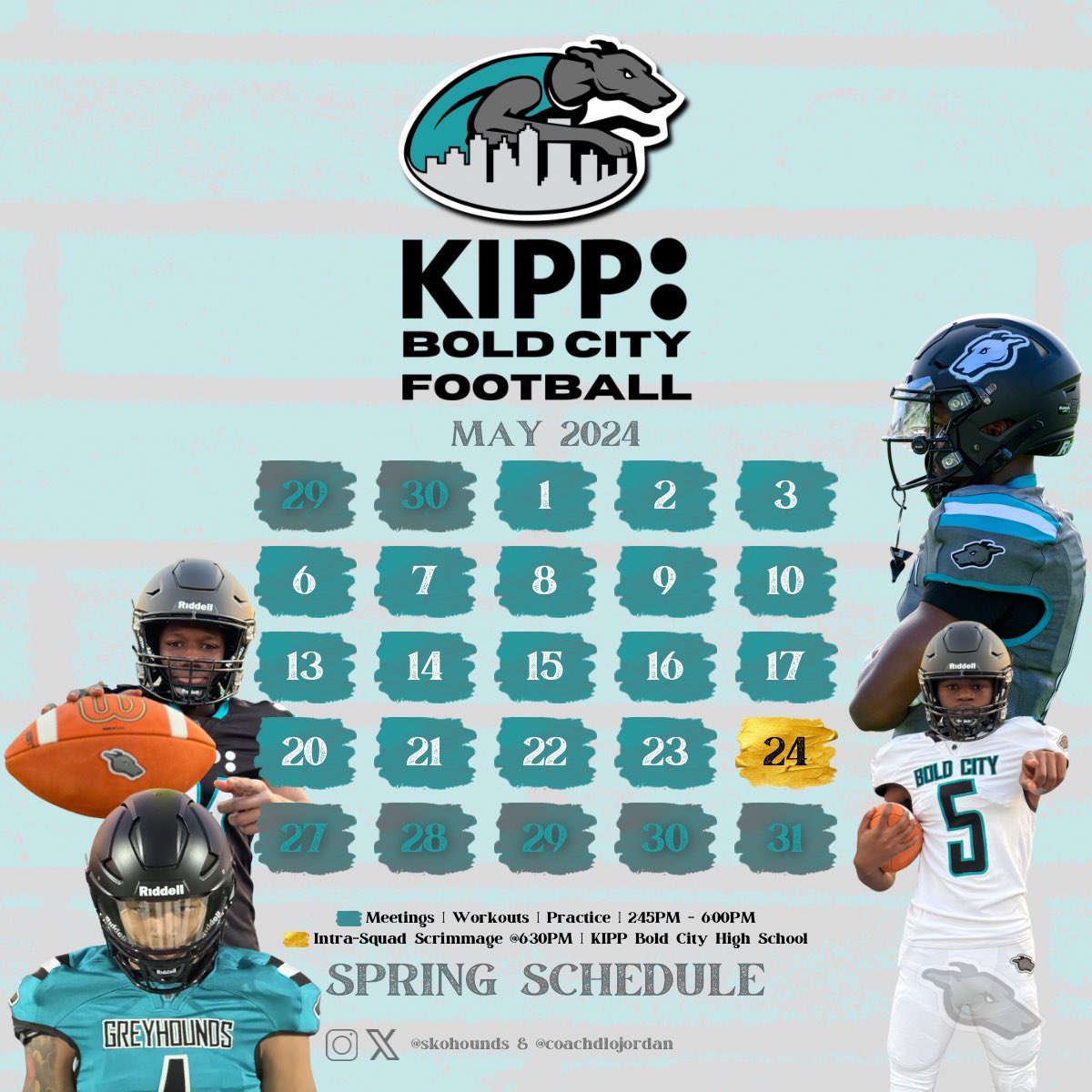 The KIPP Bold City Greyhounds Spring Schedule! #AhRoofAhRoofAhRoof #SKOHOUNDS