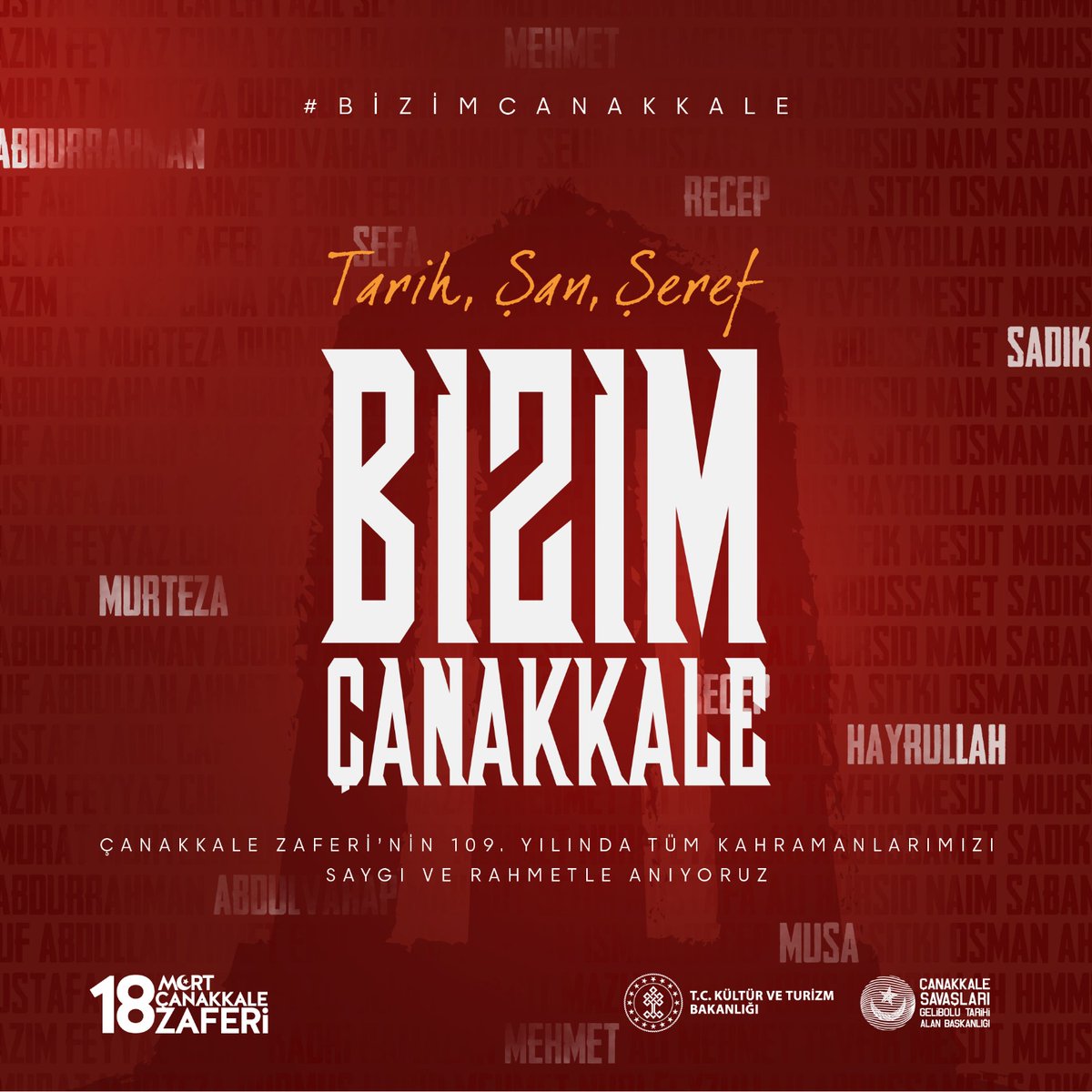 ❝ Hey onbeşli onbeşli..!! ❞ Şan ve Şerefle dolu tarihimizde yerini alan Çanakkale Zaferinin 109. yılında tüm Kahramanlarımızı Saygı ve Rahmetle anıyoruz. #Bizimcanakkale #HayatınızınHerAnında #18MartÇanakkaleZaferi @TCNufus @AntalyaValilik @itasyapan @hulusisahin61