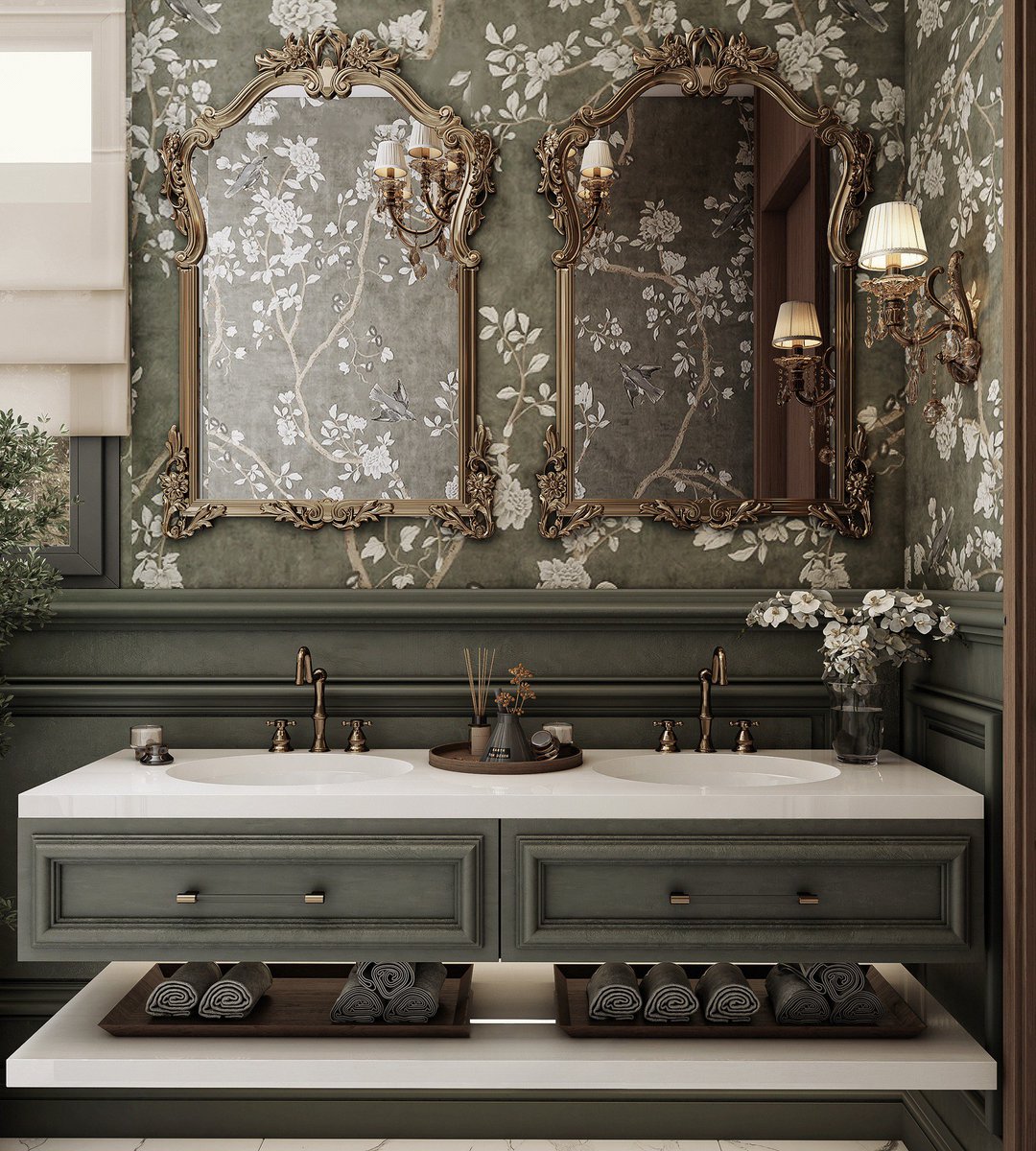 Perfect for springtime bathroom decor. Want to have a bathroom like this? The breath of life blooms in every detail #bathroom #housedecor #homedecor #bathroomdesign #spring #Spring2024