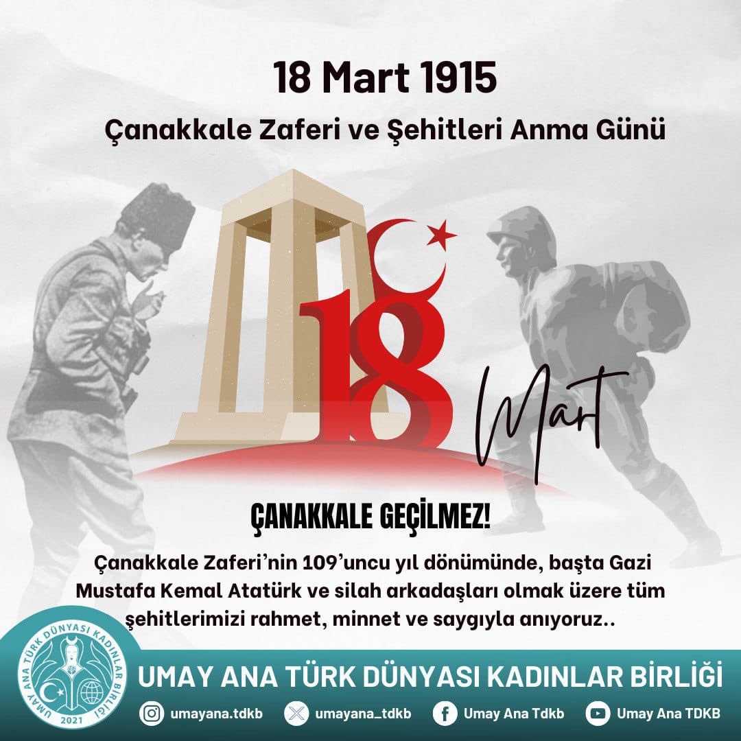 Öyle bir millet ki tarihi boyunca hep vatanı için destan yazdı; Öyle bir ruha sahipti ki hep ölmek için en önde gitti. Ruhları şad mekânları cennet olsun 🤲🇹🇷 @turk_kab19 @umayana_tdkb #CanakkaleGecilmez #Canakkalezaferi