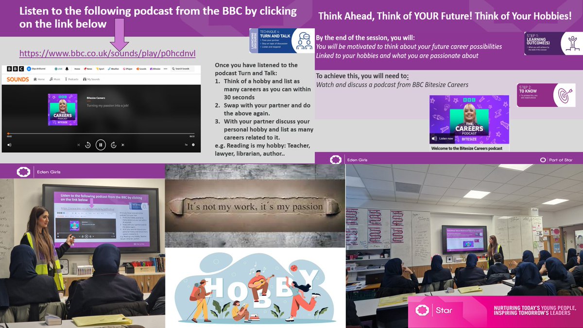 edengirlsslough's tweet photo. EGS pupils consider their hobbies and passions and how they could be turned into their future career. #BBCCareersPodcast #ThinkAhead #PlanningForYourFuture #HobbiesAndPassionsTurnedIntoCareers #EnjoyYourWork #PersonalDevelopment #Ambition https://t.co/vHU6Onk5G2