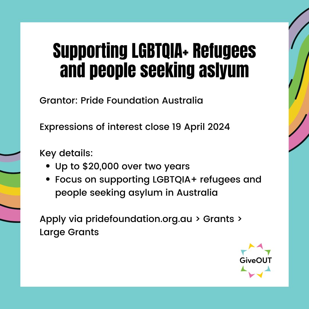 giveout_au's tweet photo. 🔊 Calling all LGBTIQ+ not-for-profits and community organisations! Swipe right to see a selection of grant and other funding opportunities currently accepting applications. Head to https://t.co/fDwYUH235p to find out more. #philanthropy #grants #pride #lgbtiqfunding https://t.co/IzRo8knFbO