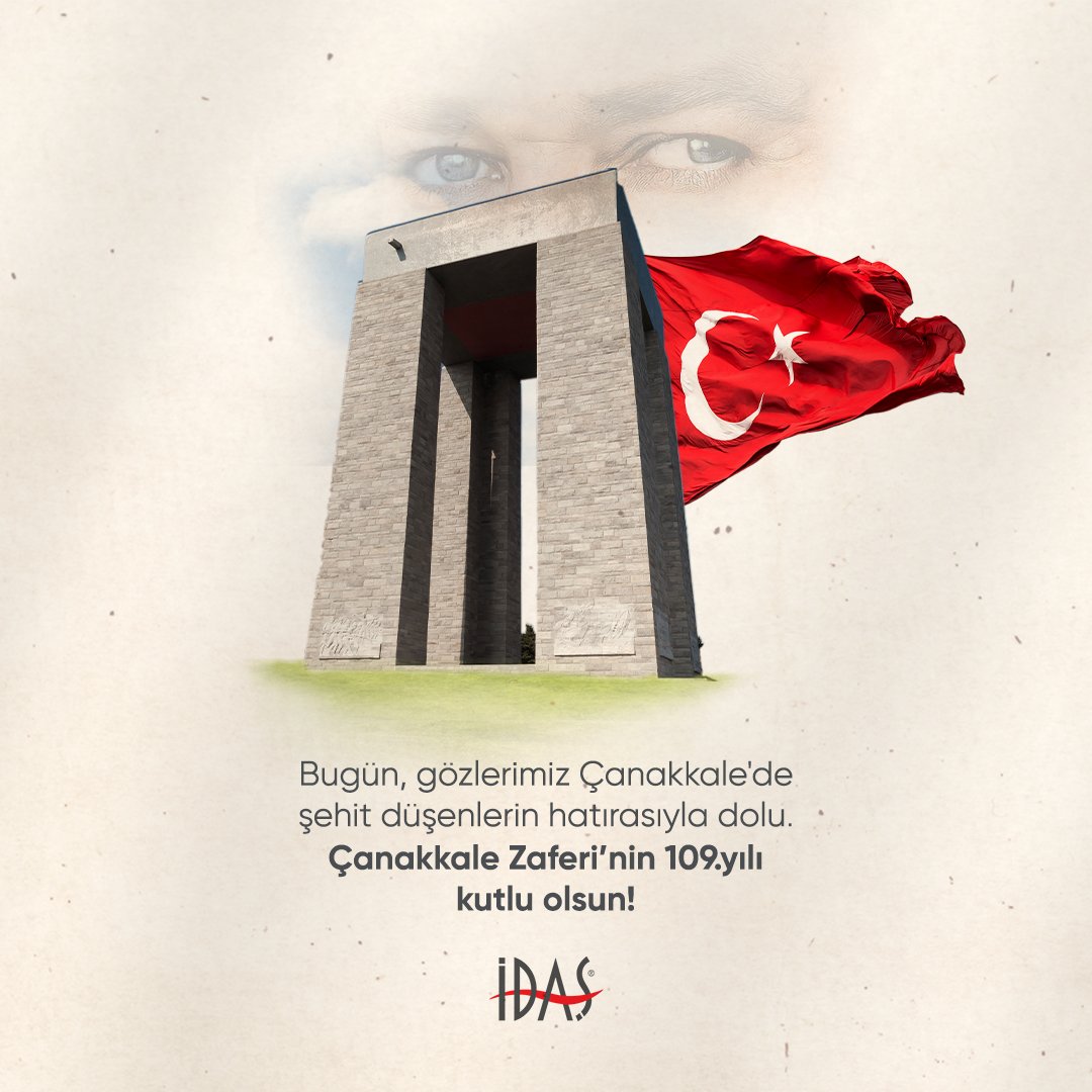 Çanakkale Zaferi'nin 109. yıl dönümünde, tüm şehit ve gazilerimizi sevgi, saygı ve minnetle anıyoruz. 18 Mart Çanakkale Zaferi kutlu olsun! #İdaş #18Mart #ÇanakkaleZaferi