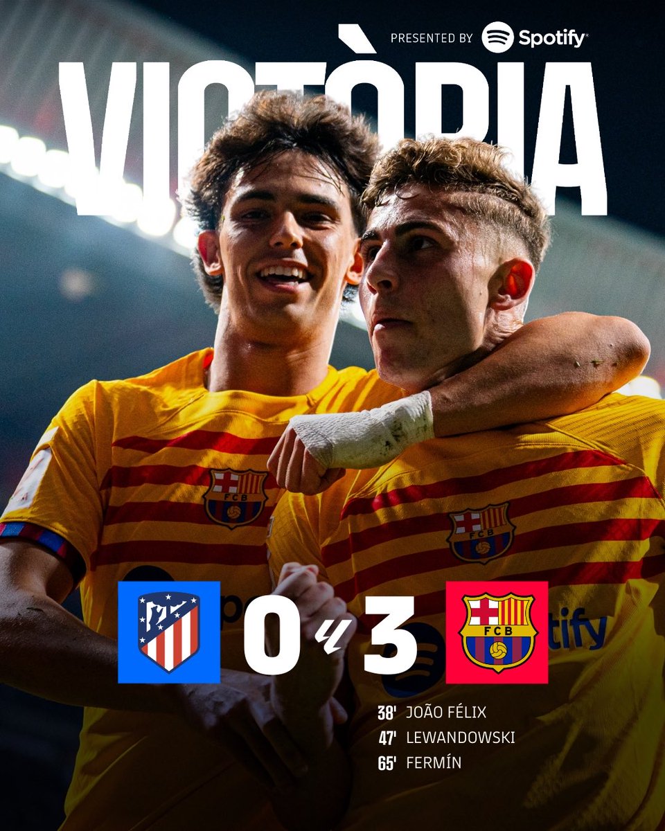 Barcelona defeated Atletico Madrid away from home.
#AtletiBarça