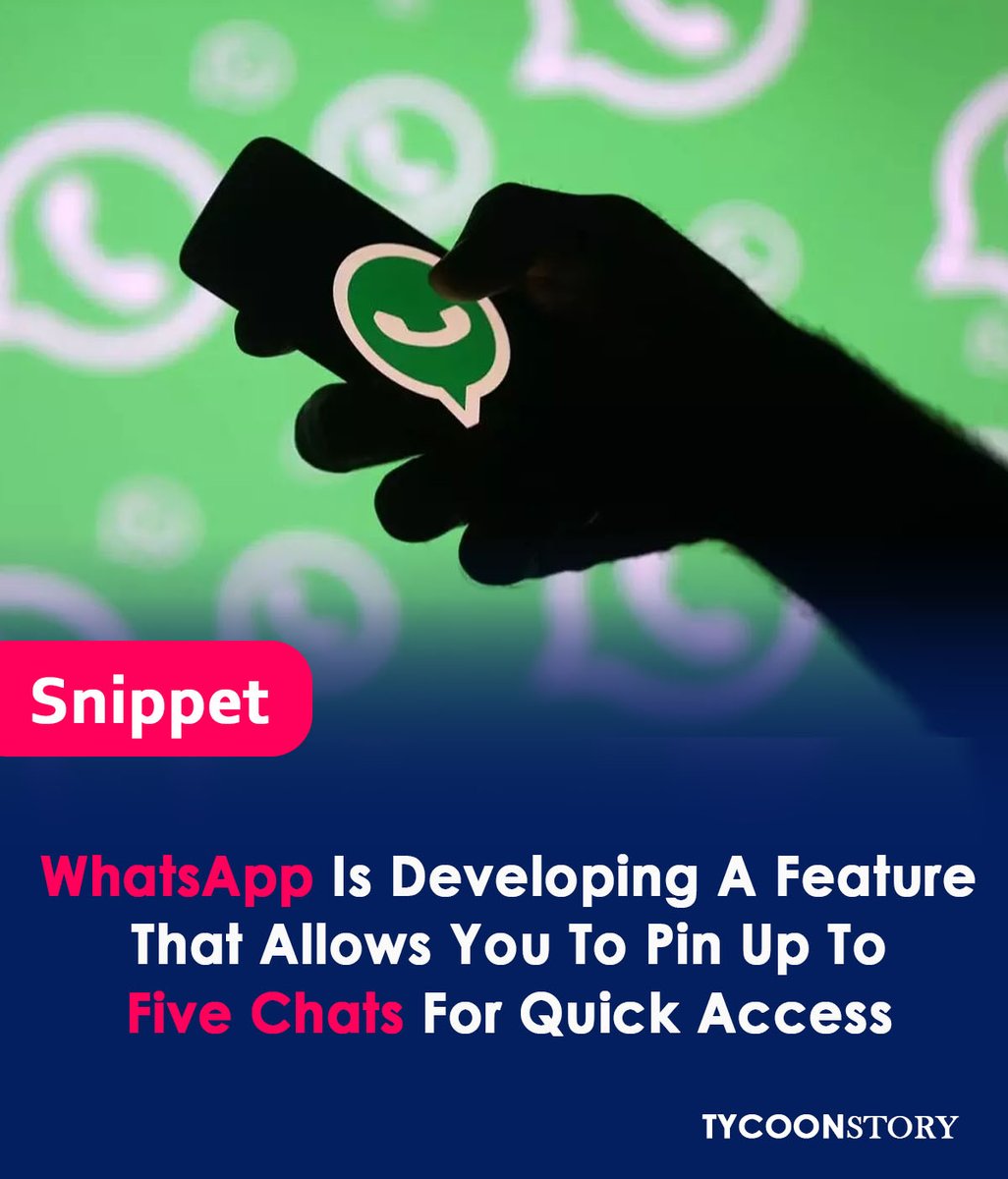 WhatsApp may soon let you pin up to five chats

#ChatPinning #TechNews #betatesting #AndroidUpdates #mobileapps #MessagingApps #productivitytools #TechRumors #SocialMessaging #digitalcommunications #TechTrends #techinsights #AppUpdates