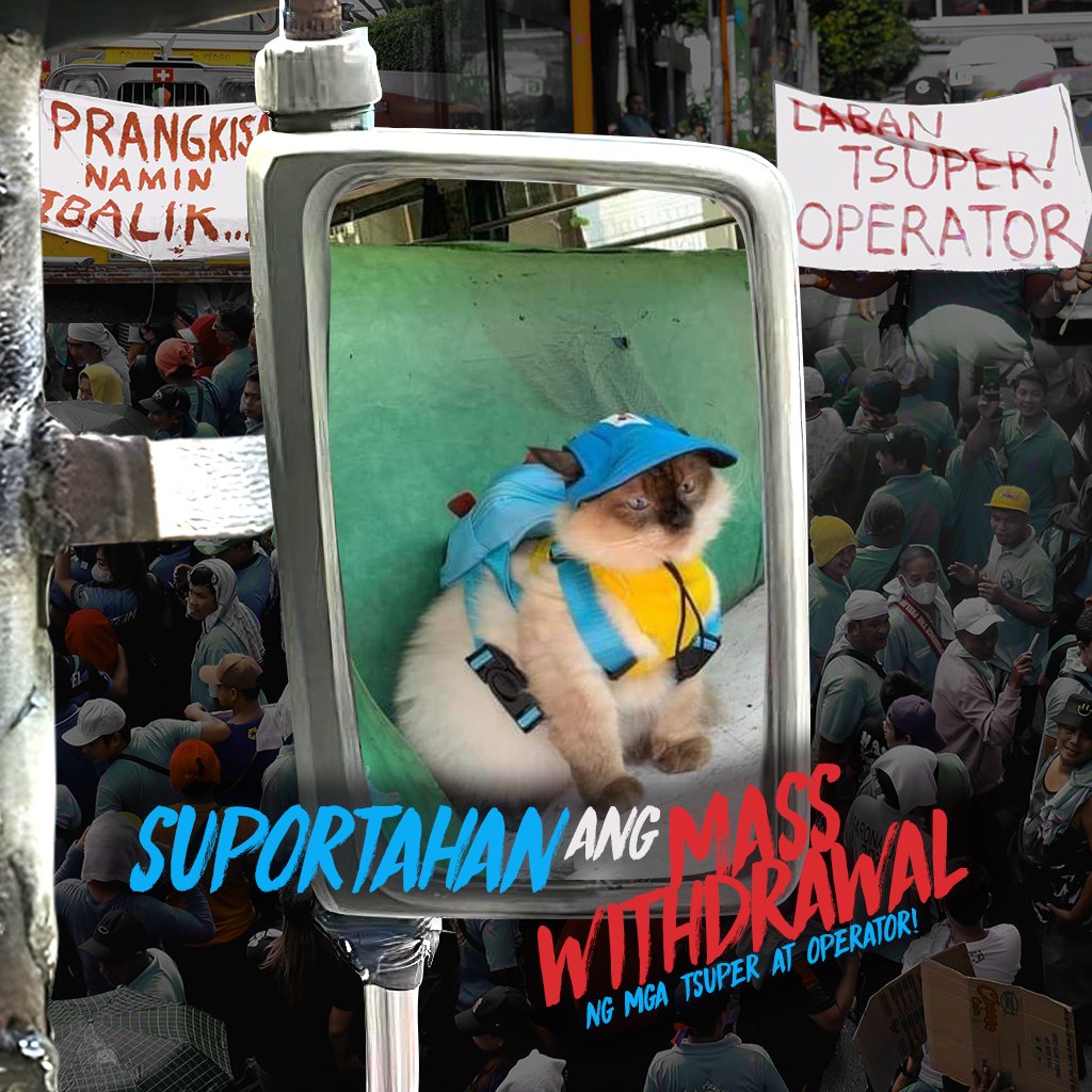 PandaySiningPH's tweet photo. DP BLAST: 💥 Support the Mass Withdrawal of Consolidated Drivers and Operators 💥 https://t.co/Vib8qT7qg9

"I'm Passenger Princess/Prince (Name) from (School/Organization), of course I support the mass withdrawal of consolidated drivers and operators! #NoToPUVPhaseout https://t.co/uHFeGrcBXH