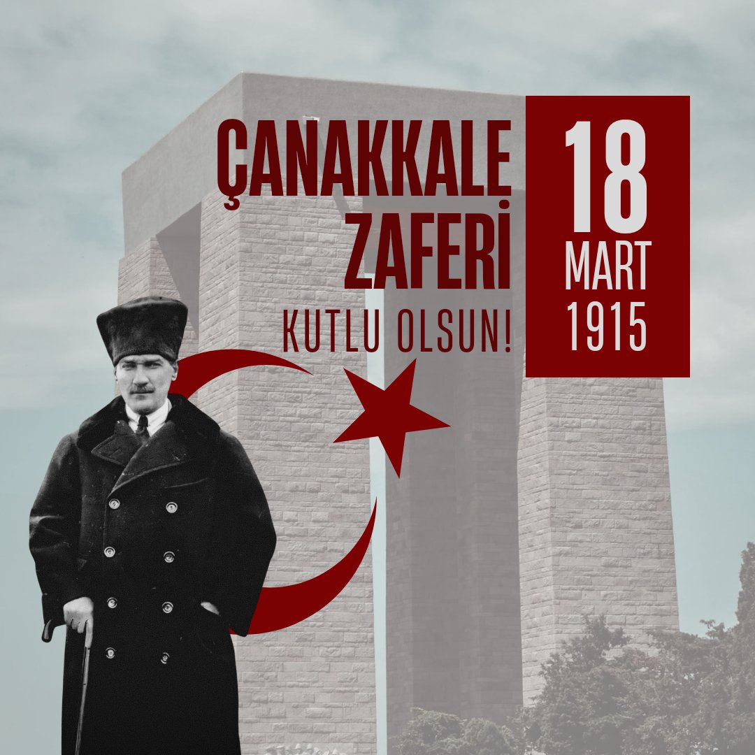 🇹🇷 18 Mart Çanakkale Zaferi'nin 109. yılında başta Gazi Mustafa Kemal Atatürk olmak üzere tüm kahraman şehitlerimizi ve gazilerimizi saygı ve minnetle anıyoruz. #18mart #çanakkalegeçilmez