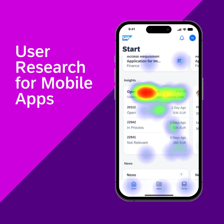 SAP Mobile Start is designed and developed with the user at the very center. This is only achievable through continuous enhancements based on user research. Dive deeper into the ins and outs of user research for #mobile apps: imsap.co/6018k9QBs