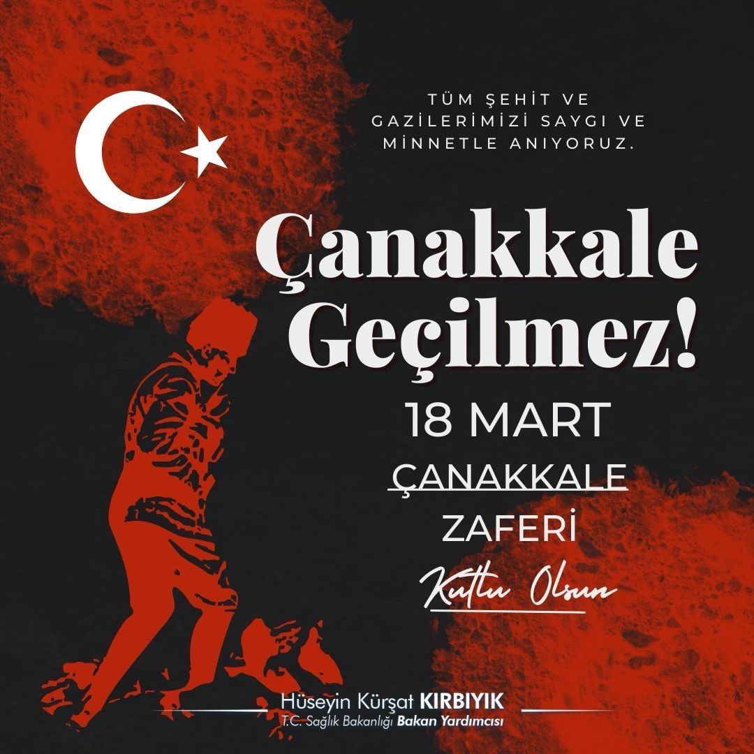 Aziz milletimizin destansı zaferidir “Çanakkale”… Çanakkale Zaferinin 109. yıl dönümünde tüm Şehitlerimizi ve Gazilerimizi saygı, minnet ve rahmetle anıyorum. #18martcanakkalezaferi