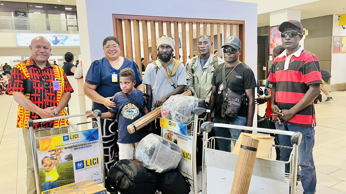 #PNG fishermen arrived in NAN this afternoon happy &amp; grateful to be alive! They made headlines earlier this month after a fishing boat rescued them after 37 days drifting off Solomon Island waters! They were taken straight to #Kiribati where the <a href="/KiribatiGov/">Republic of Kiribati</a> looked after them!