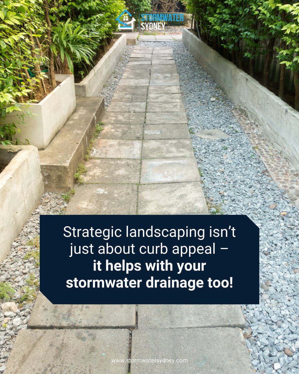 Strategic landscaping isn’t just about curb appeal – it helps with your stormwater drainage too! Contact us for solutions that beautify and protect your home. 🌿💧 #EcoFriendlyHome #LandscapingTips