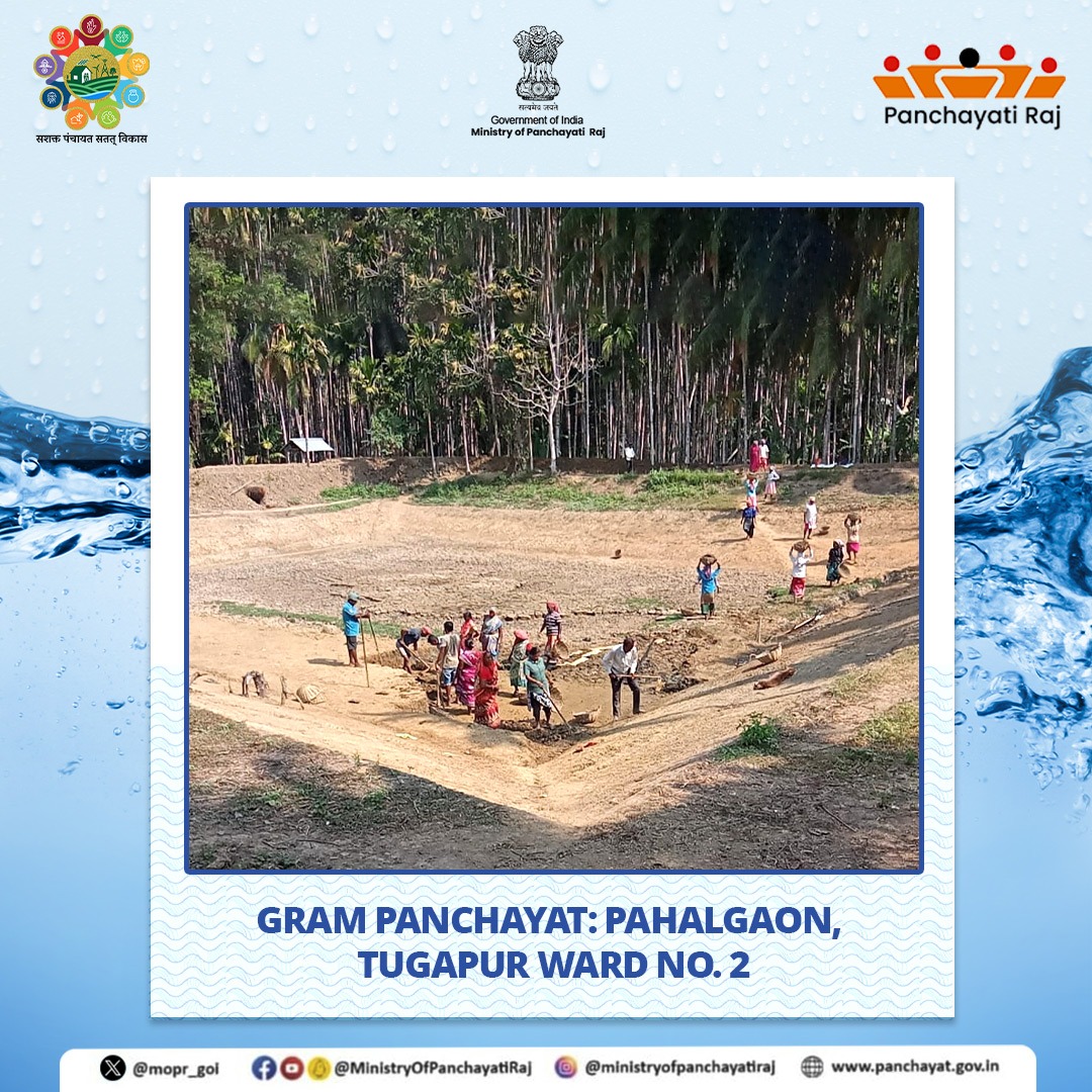 #LSDGs Theme 4 | Excavation of Amrit Sarovar at Tugapur Ward No.2 in GP Pahalgaon. Ensuring Clean Water Access, Sanitation Promotion, and Sustainable Water Management Adoption. Let all #Panchayats draw inspiration from Pahalgaon and strive to become #WaterSufficientPanchayats.