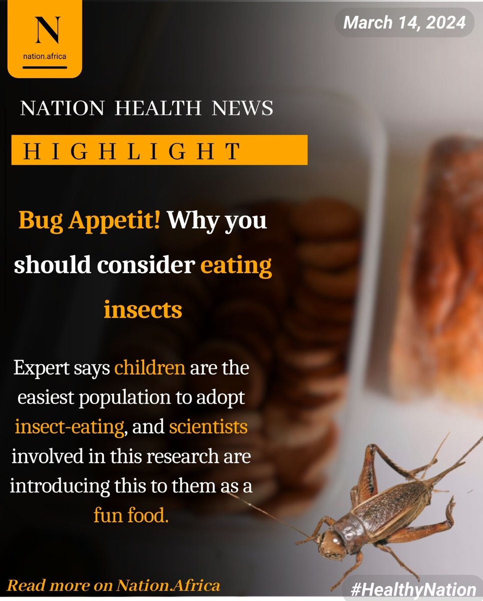 🦗🍽️ Bug Appetit! Why You Should Consider Eating Insects 🌍🔬🍽️ Nutritional Benefits: Insects are rich in protein, easy to prepare, and have a lower carbon footprint compared to meat. Details: tinyurl.com/5b23xucu
#HealthyNation #insects #poverty #foodsecurity #HealthyLiving