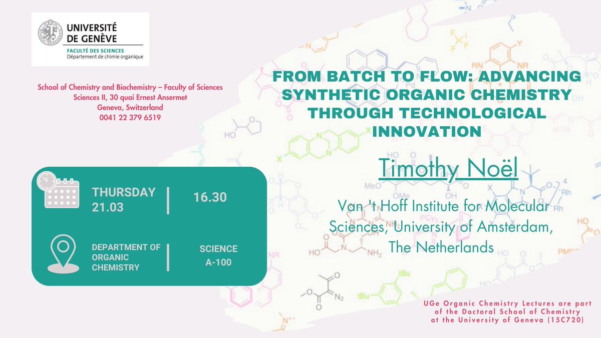 Professor Timothy Noël will discuss advancing synthetic organic chemistry through technological innovation, particularly focusing on the shift from batch to flow techniques.