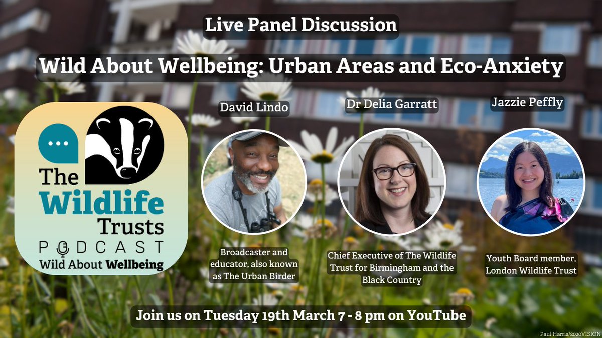 The Wildlife Trusts (@wildlifetrusts) on Twitter photo Join us for a special LIVE episode of our Wild About Wellbeing podcast! On 19 March we’ll be focusing on how to tackle eco-anxiety with <a href="/urbanbirder/">The Urban Birder - OFFICIAL</a>, <a href="/DeliaGarratt/">Delia Garratt</a> & Jazzie Peffly, Youth Board at @WildLondon. Book now 👉 wtru.st/tackling-eco-a… Join us for a special LIVE episode of our Wild About Wellbeing podcast! On 19 March we’ll be focusing on how to tackle eco-anxiety with <a href="/urbanbirder/">The Urban Birder - OFFICIAL</a>, <a href="/DeliaGarratt/">Delia Garratt</a> & Jazzie Peffly, Youth Board at @WildLondon. Book now 👉 wtru.st/tackling-eco-a…