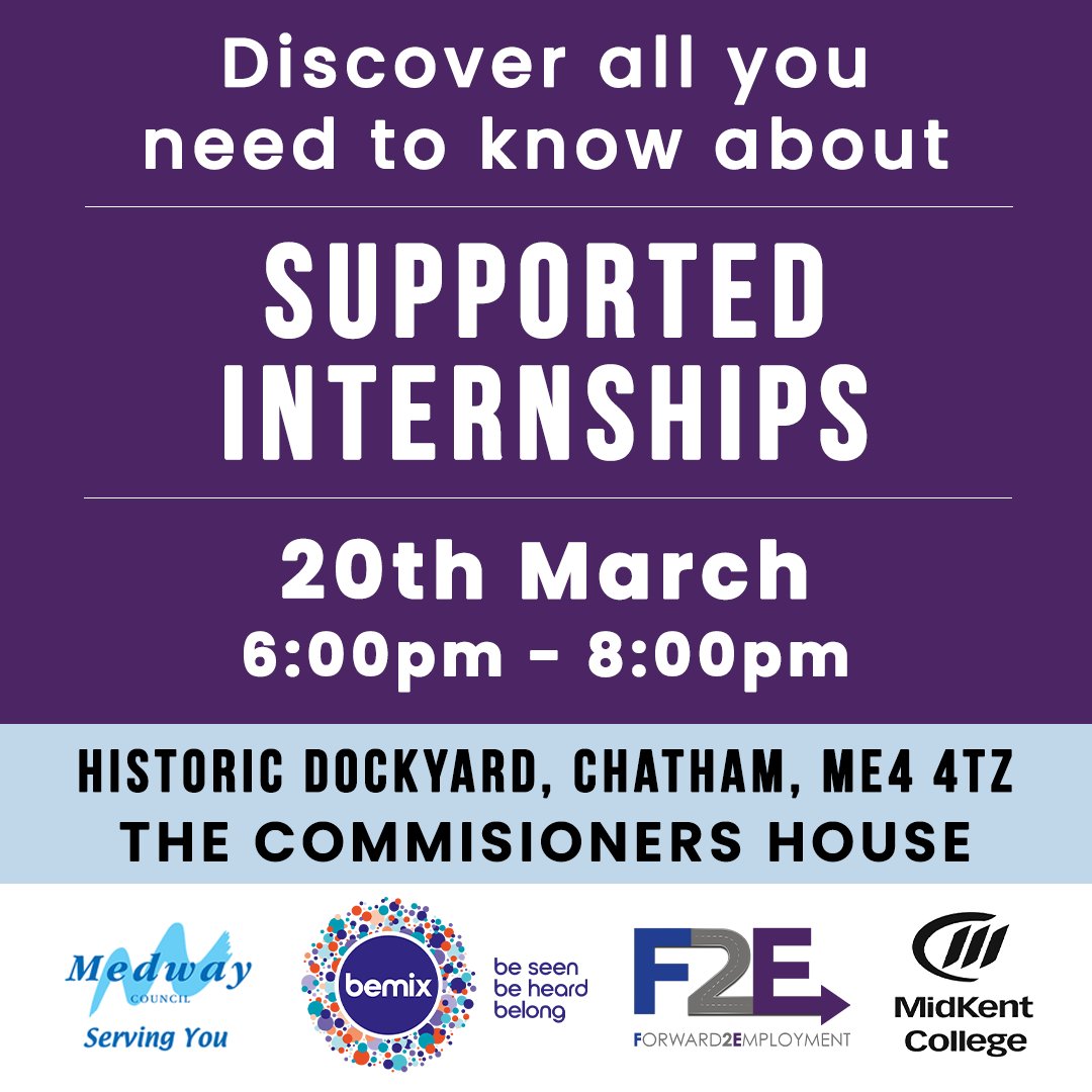 Are you thinking about what's next, after school or college? Join us at this free event on Wednesday! #SupportedInternships help young people prepare for the world of work, with the aim of paid employment at the end of the internship. SIGN UP HERE ⬇️ eventbrite.co.uk/e/supported-in…