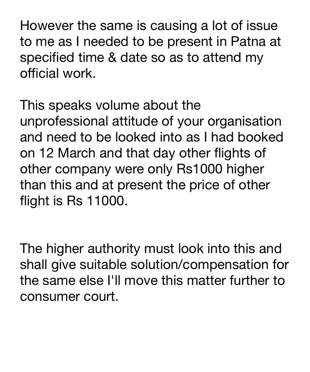 rajshaman's tweet photo. Dear @flyspicejet @AjaySingh_SG 
This is with respect to my travel booking PNR VIC77X Pax details - Preeti Ranjana.
The flight was cancelled by spicejet at the last day before the journey date and they are only offering refund of RS 3520 or reschedule of flight to the next day. https://t.co/osFHr1Fyq9