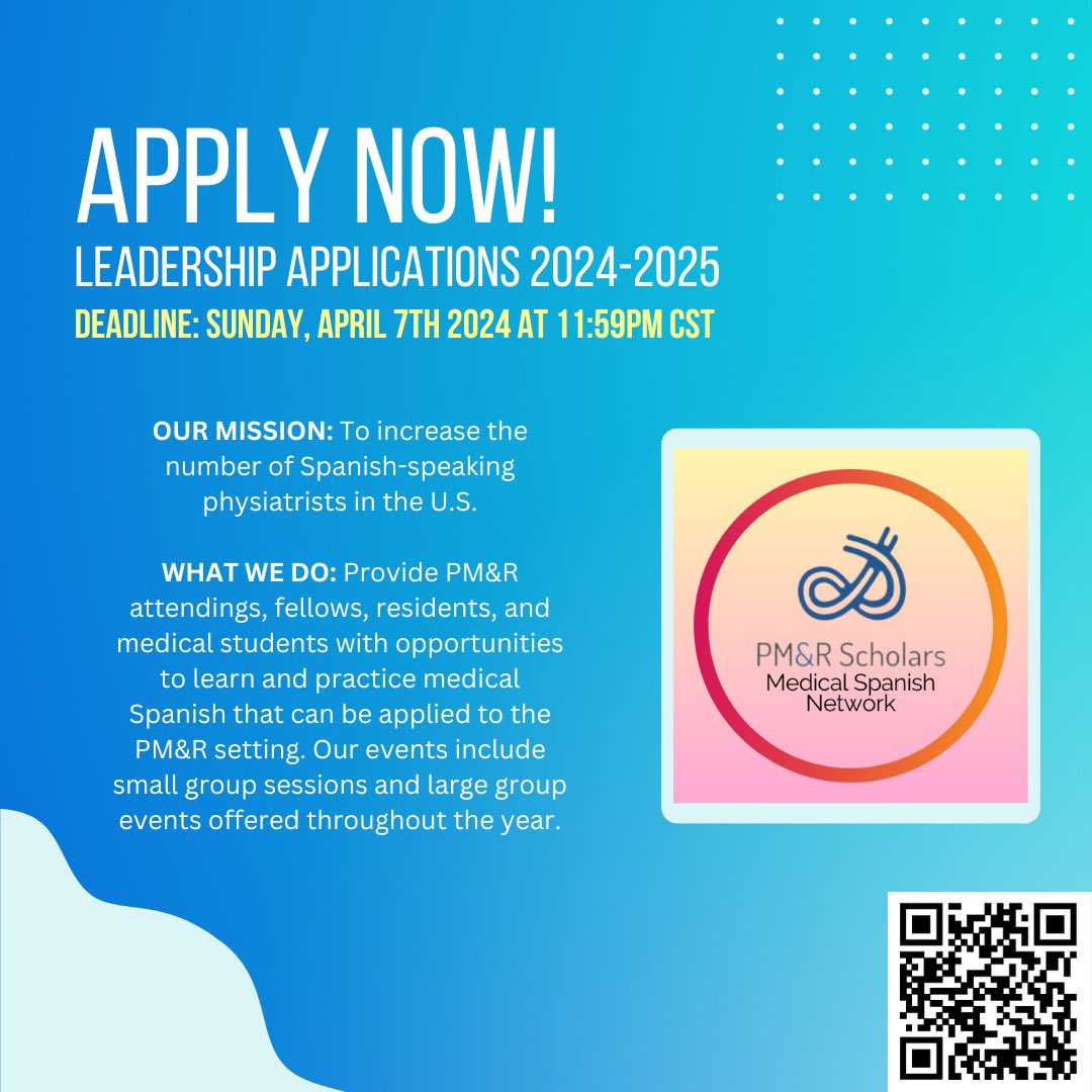 We are very excited to announce the opening of our 2024-2025 leadership applications! Use the QR code or this link to apply: forms.gle/t9249o7xFL622y…

Deadline to apply: Sunday, April 7th 2024 at 11:59pm CST

Reach out if you have any questions or concerns!