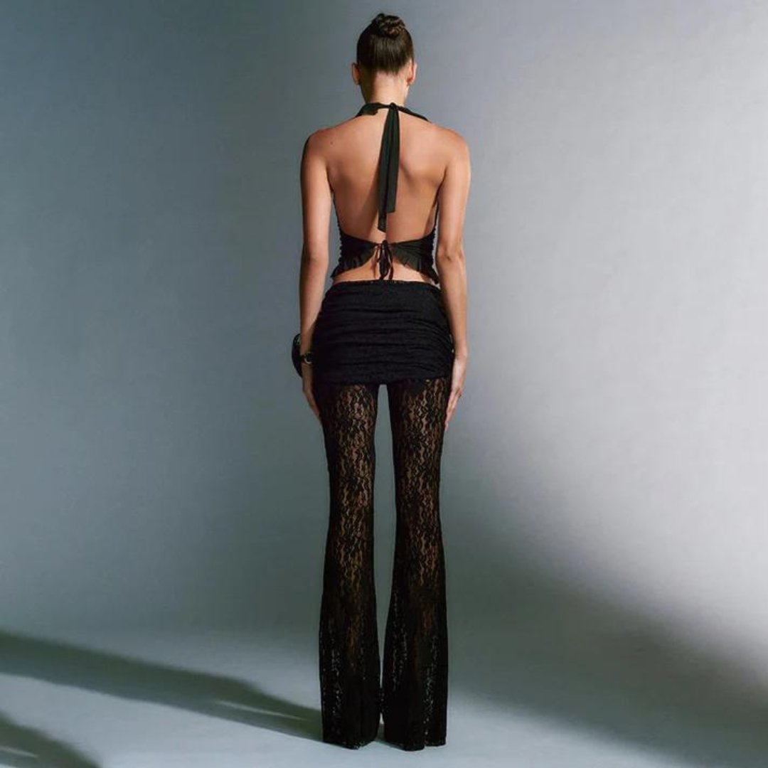 OutfitLander's tweet photo. Make a statement in our Floral Lace Slim Fit Hollow-Out Flared Pants - elegance and flair for your everyday style! 🌸✨

Product Code: 53010

Shop: https://t.co/ezXiToKnVX https://t.co/HBDAmxVrQd