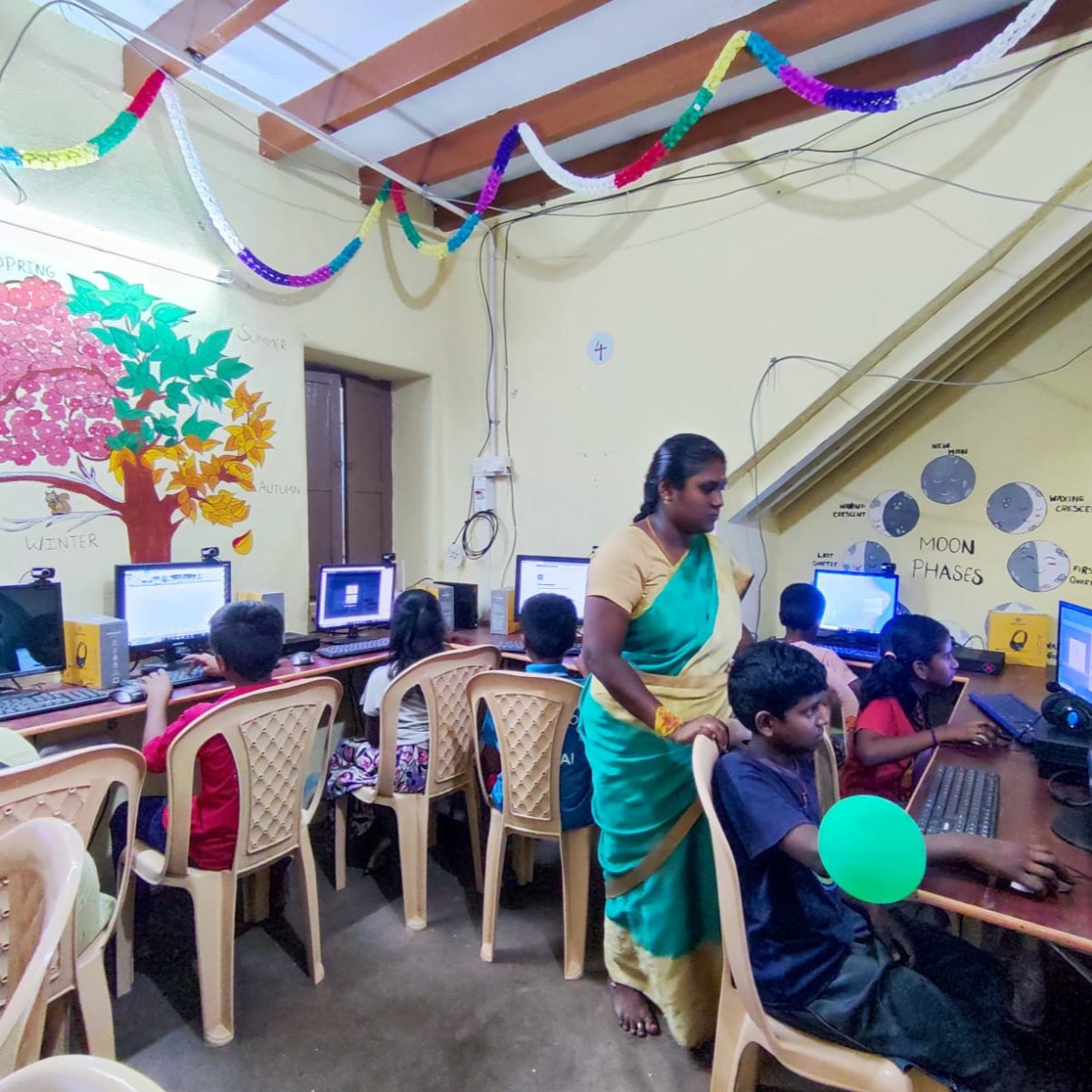 krishnanns's tweet photo. Exploring the power of computers at @yellowbag_org  Children Center. From shared computers to individual ones has taught us valuable lessons. Excited to integrate structured courses, self-learning, and online sessions. Join us in shaping young minds! #LearningJourney @malpani https://t.co/PjJ7VKm6MT