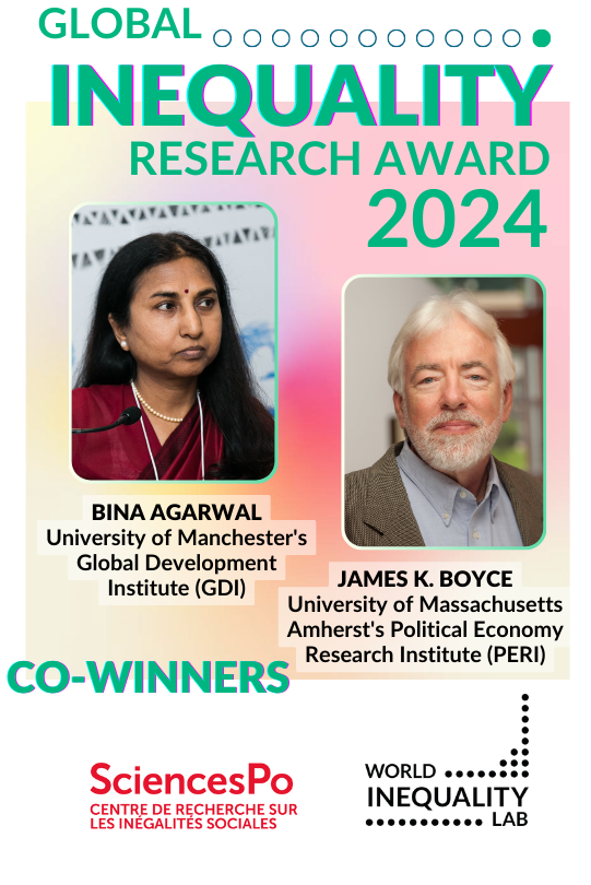 🏆Bina Agarwal and James K. Boyce win first Global Inequality Research Awards! GiRA is delivered by @CRIS_SciencesPo & the WIL to recognize researchers who have made a significant contribution to the understanding of global inequalities. Read more👉tinyurl.com/yszkm82w