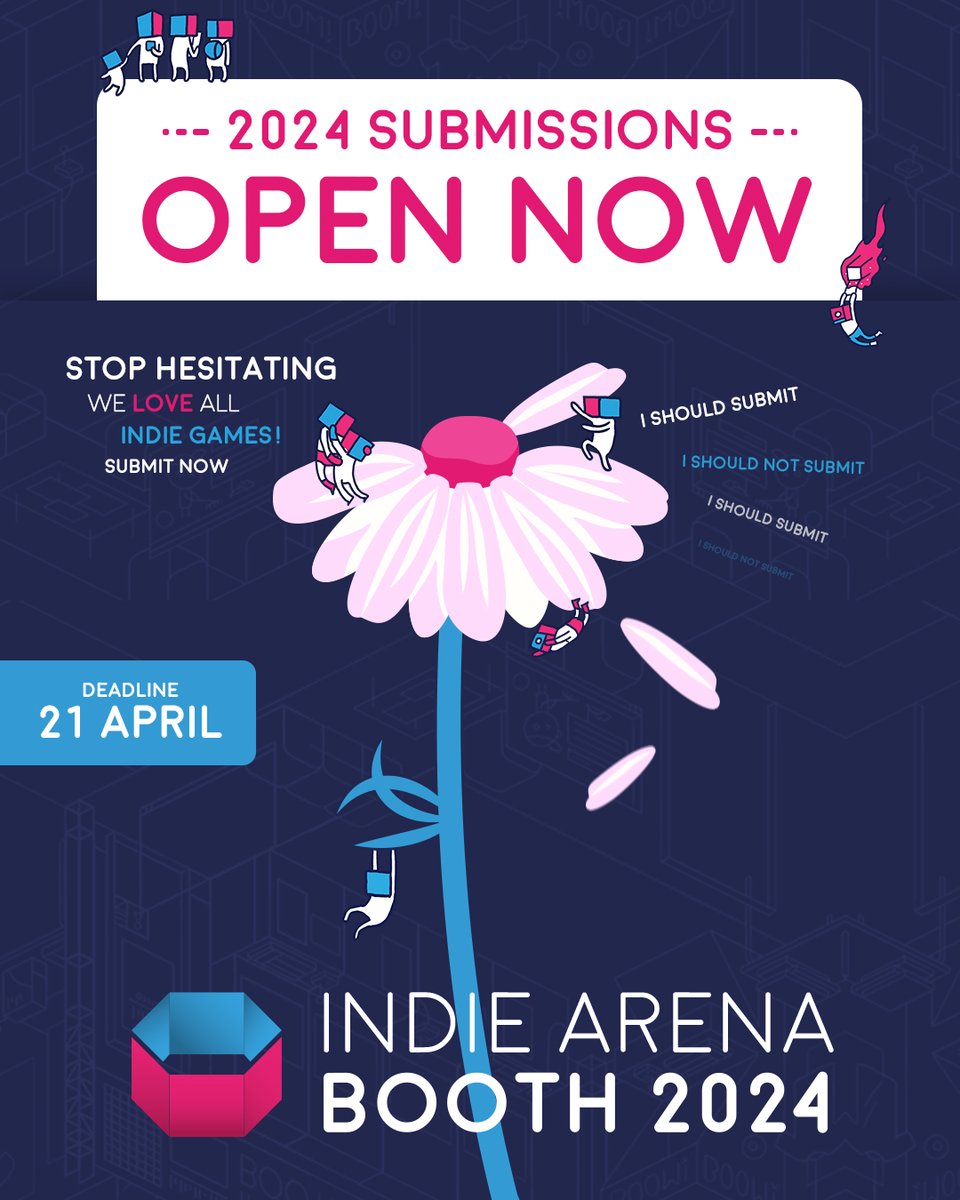 It's time!👀 Our submissions for Indie Arena Booth 2024 at @gamescom are officially open again! ✨ We cannot wait to look at all your fantastic games this year. You can apply until 21 April, so make haste and share this with a dev friend 💜👇 Apply here: indiearenabooth.de/apply