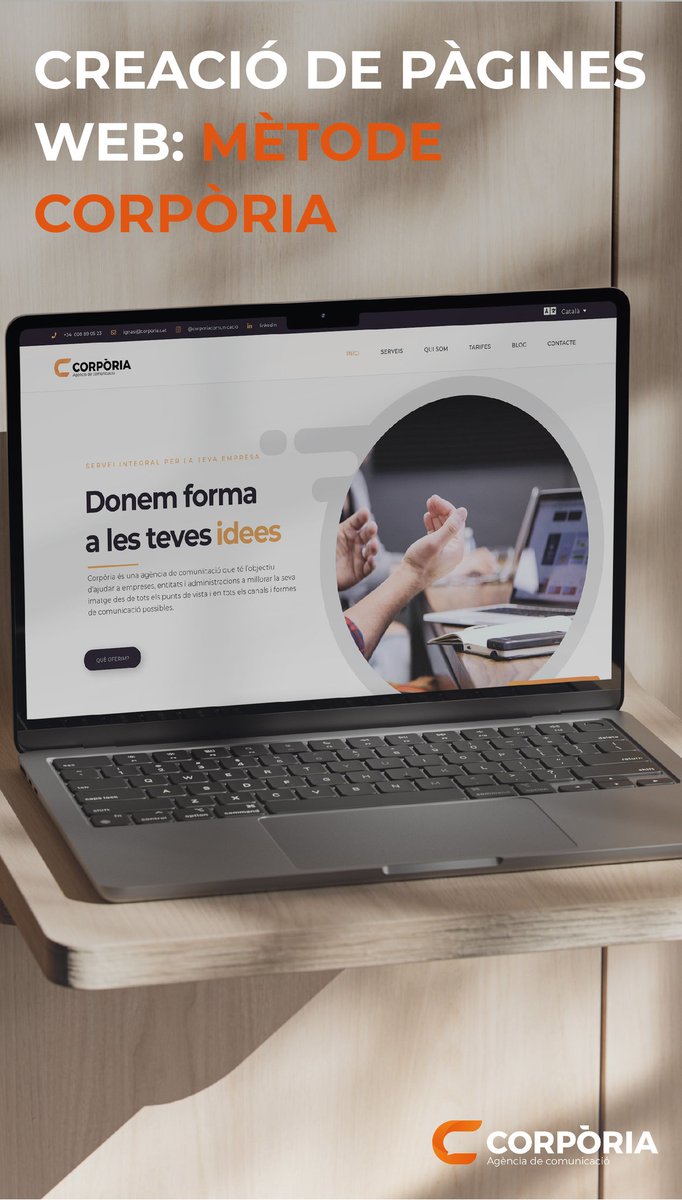 🌟 Coneixes el mètode Corpòria per tenir una pàgina web?

💸 En lloc d'enfrontar-te a una gran despesa de cop, oferim una opció de pagament continuat per tenir-la al dia tant de contingut com dels aspectes més tècnics!

😎 Contacta amb Corpòria a corporia.cat