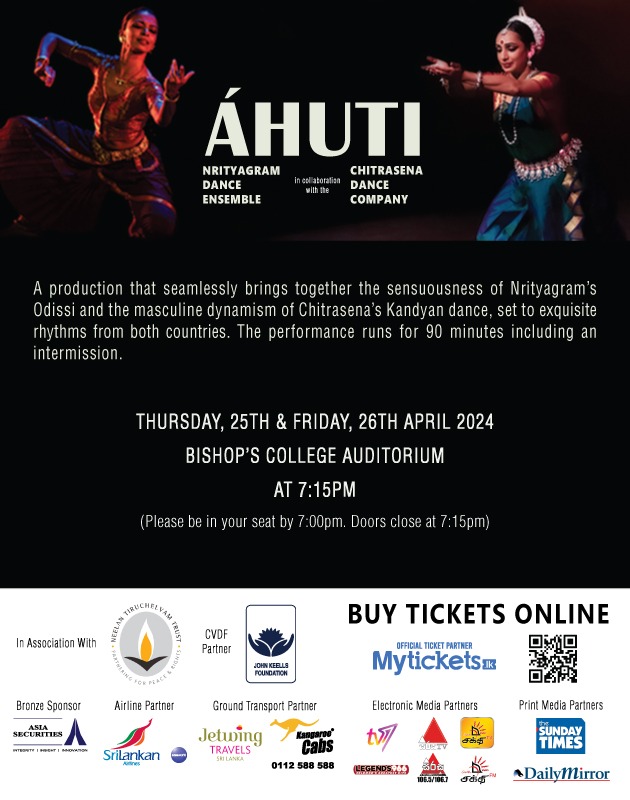 To mark 10 years since the passing of Sithie Tiruchelvam, the founder of the Neelan Tiruchelvam Trust (NTT), we are proud to be an associate partner of ‘Ahuti’—a production of the Nrityagram Dance Ensemble in collaboration with the Chitrasena Dance Company. @ambikasat