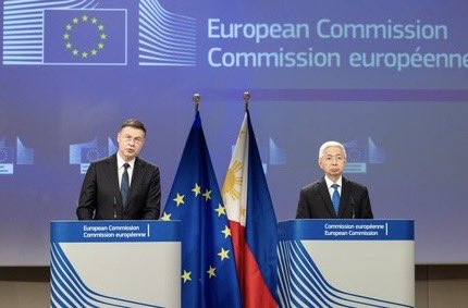 VDombrovskis's tweet photo. 🇵🇭🤝🇪🇺 NEW! We’re relaunching trade negotiations with the Philippines. 

We’ll work on a state-of-the-art deal, with sustainability at its core. 

My remarks at the press launch with 🇵🇭 Trade &amp; Industry Secretary @AEPascual 
👉 https://t.co/da1fr13h69 https://t.co/UeFv7TMcKQ