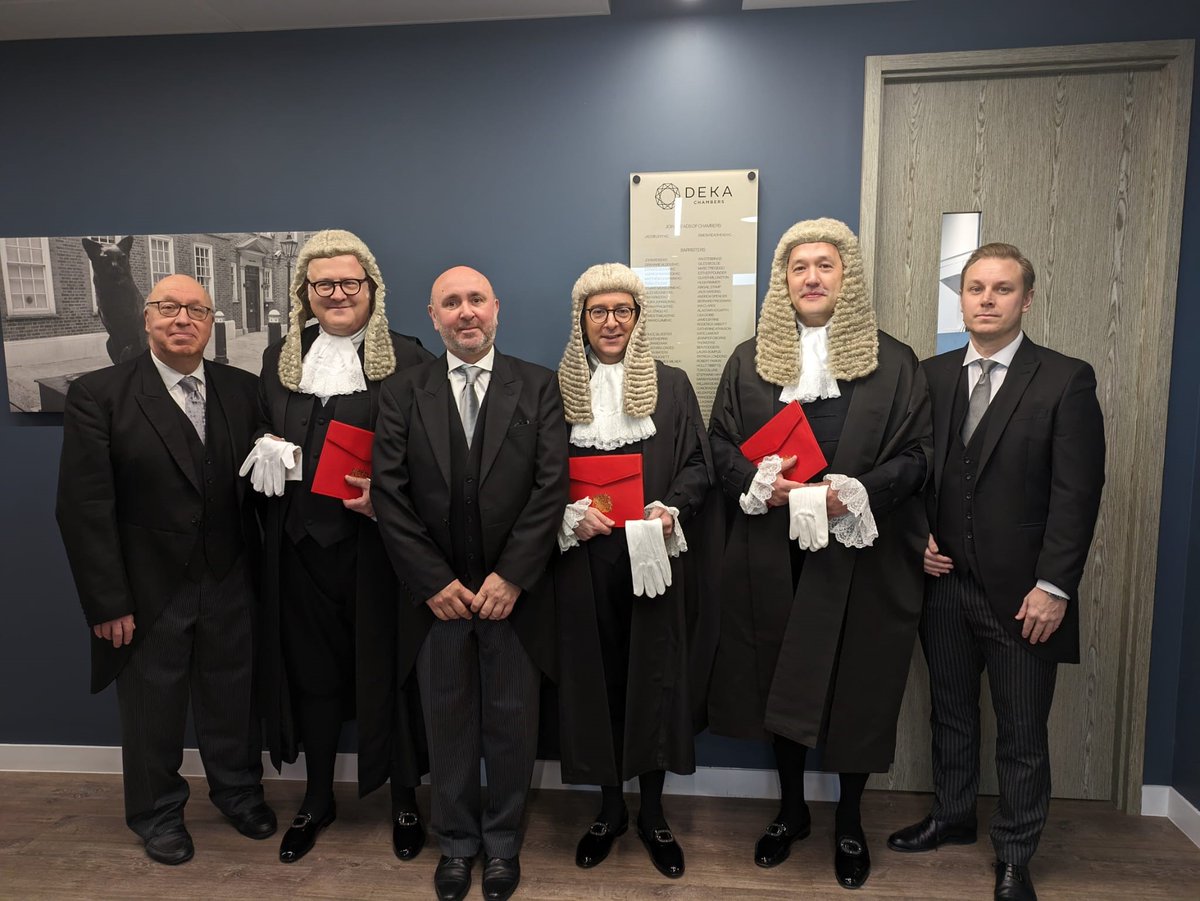 A big day of celebrations today as Paul Stagg KC, @JamesThacker KC &amp; Ed Lamb KC (<a href="/barristerlamb/">Edward Lamb KC</a>) have been formally sworn in as King's Counsel. Everyone at Deka offers huge congratulations to all 3 on their well deserved appointments. #newsilks #silksday #KC2024 #kingscounsel