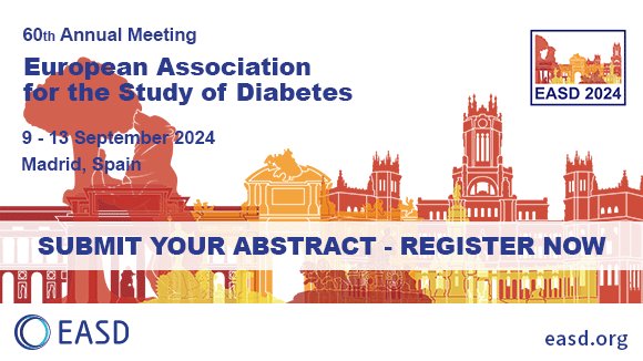 📢Submit your abstract now and register for #EASD2024! 🗓️Abstract submission deadline: 3 April 🗓️ Early registration deadline: 17 July Get your #diabetes #research recognised and discussed, stay up to date and let us celebrate the 60th Annual Meeting! easd.org/annual-meeting…